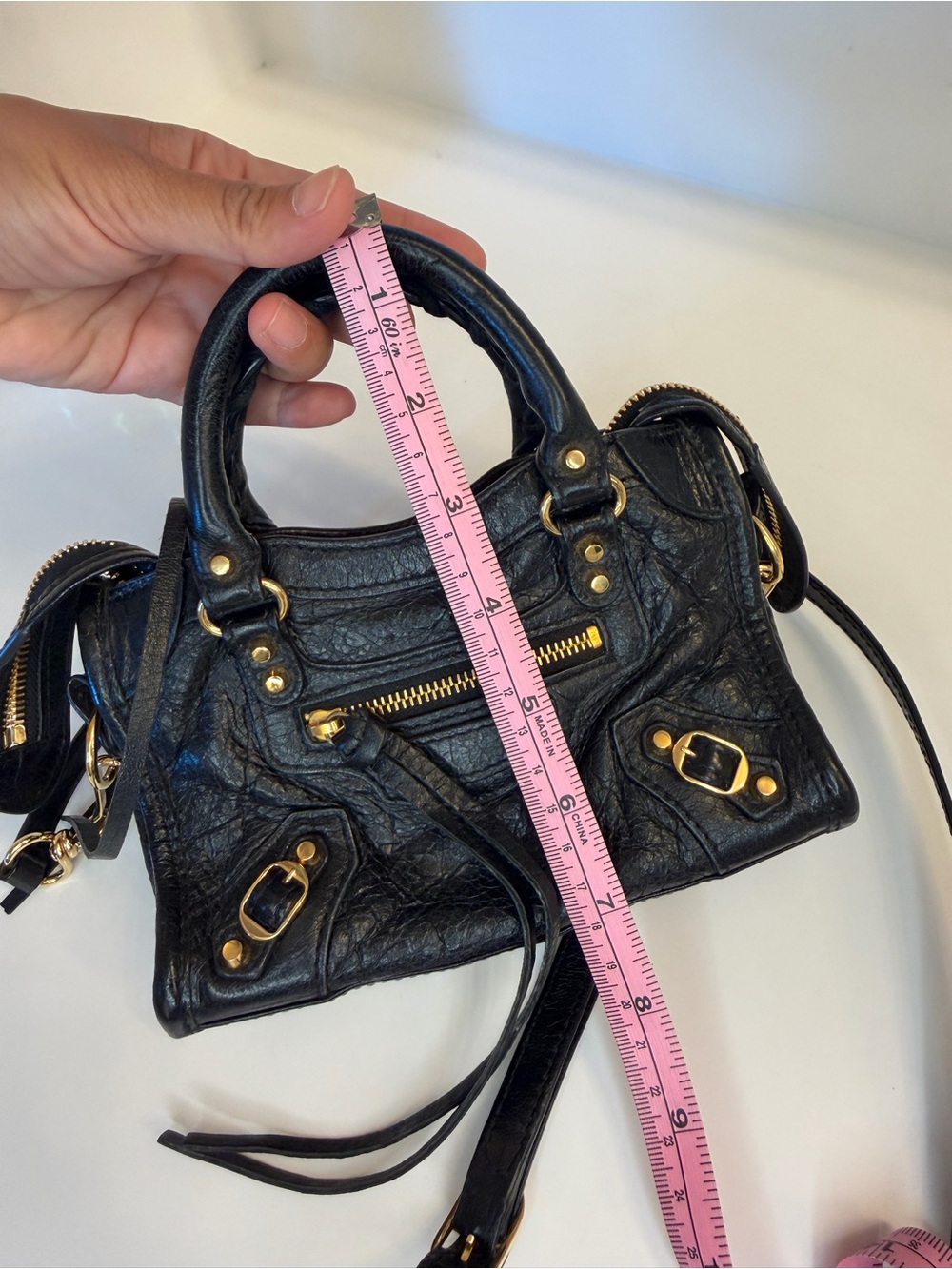 🎀BALENCIAGA Agneau Giant 12 Gold Hardware Micro City Gris Fossile - Picture 13 of 17